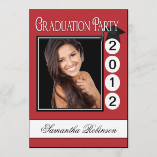 Aangepaste foto van moderne Fun Graduation Party Kaart