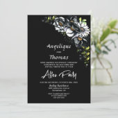Aangepaste foto van Moody Black Floral Weddenschap Kaart (Staand voorkant)