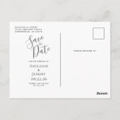 Aangepaste foto van Navy Blue Silver Agate Save th Briefkaart (Achterkant)