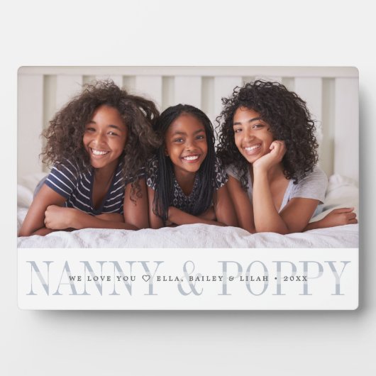 Aangepaste foto van oppas- en poppengrootouders fotoplaat (voorkant)