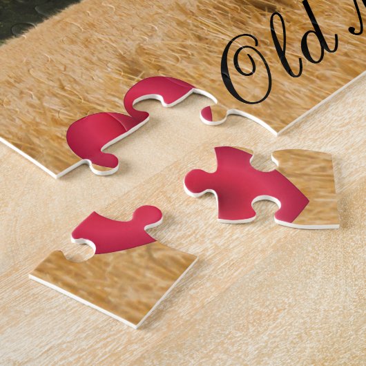 Aangepaste foto van oude dennenmottenhuis legpuzzel (Zijkant)