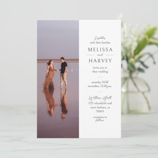 Aangepaste foto van paar | Moderne briefingweddens Kaart (Staand voorkant)