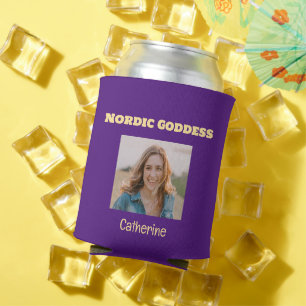 Aangepaste foto van Paarse en gouden noordse godin Blikjeskoeler