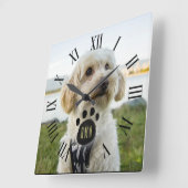 Aangepaste foto van pakket | Aangepast monogram Vierkante Klok (Hoek)