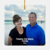 Aangepaste foto van Panama City Beach Shoreline Keramisch Ornament (Achterkant)