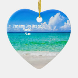Aangepaste foto van Panama City Beach Shoreline Keramisch Ornament