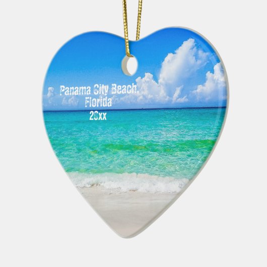 Aangepaste foto van Panama City Beach Shoreline Keramisch Ornament (Links)
