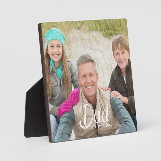 Aangepaste Foto van Papa Geword Fotoplaat (Voorkant)