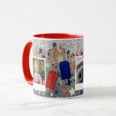 Aangepaste foto van patriottische sterren rood, wi mok (Voorkant links)