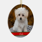 Aangepaste foto van Pet ~ Aangepast, dubbelzijdig Keramisch Ornament (Rechts)