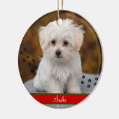 Aangepaste foto van Pet ~ Aangepast, dubbelzijdig Keramisch Ornament (Links)