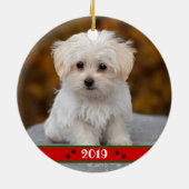 Aangepaste foto van Pet ~ Aangepast, dubbelzijdig Keramisch Ornament (Achterkant)