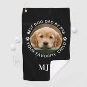 Aangepaste foto van Pet Dog Aangepast Monogram op  Golfhanddoek (Insitu)