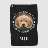 Aangepaste foto van Pet Dog Aangepast Monogram op  Golfhanddoek (Voorkant)