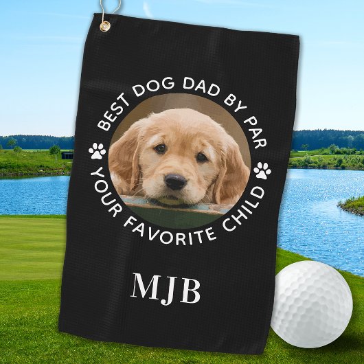 Aangepaste foto van Pet Dog Aangepast Monogram op  Golfhanddoek