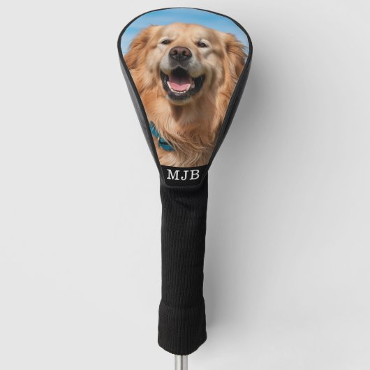 Aangepaste foto van Pet Dog Aangepast Monogram op  Golfheadcover (Voorkant)
