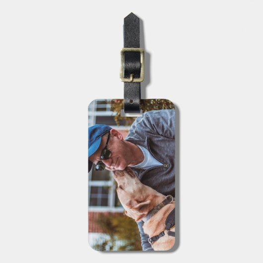Aangepaste foto van Pet Dog Creëer uw eigen foto Bagagelabel (Voorkant verticaal)