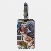 Aangepaste foto van Pet Dog Creëer uw eigen foto Bagagelabel (Achterkant verticaal)