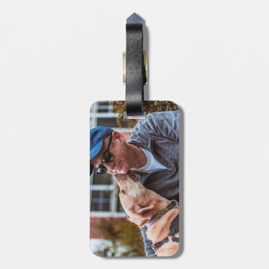 Aangepaste foto van Pet Dog Creëer uw eigen foto Bagagelabel (Achterkant verticaal)