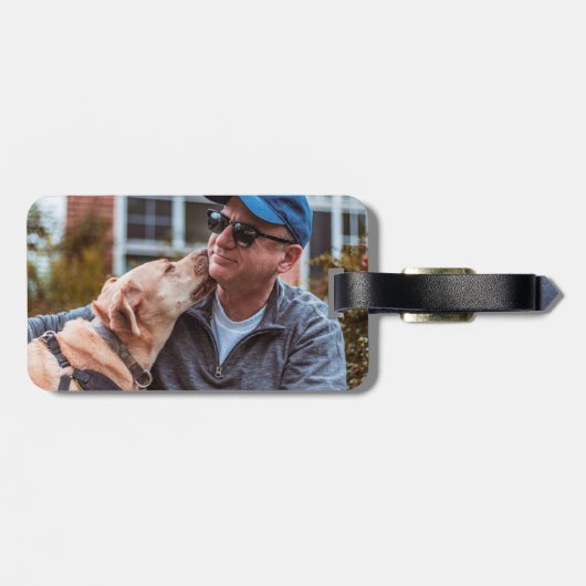 Aangepaste foto van Pet Dog Creëer uw eigen foto Bagagelabel (Achterkant horizontaal)