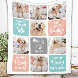 Aangepaste foto van Pet Dog Memorial Chic Pastel C Fleece Deken