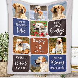 Aangepaste foto van Pet Dog Memorial Earthtone Col Fleece Deken