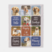 Aangepaste foto van Pet Dog Memorial Earthtone Col Fleece Deken (Voorkant)