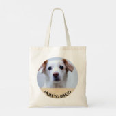 Aangepaste foto van Pet Dog met naam Tote Bag (Achterkant)