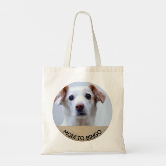 Aangepaste foto van Pet Dog met naam Tote Bag (Achterkant)
