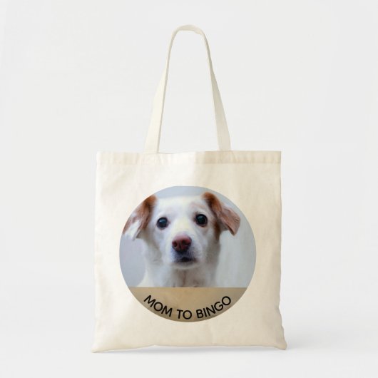 Aangepaste foto van Pet Dog met naam Tote Bag (Voorkant)