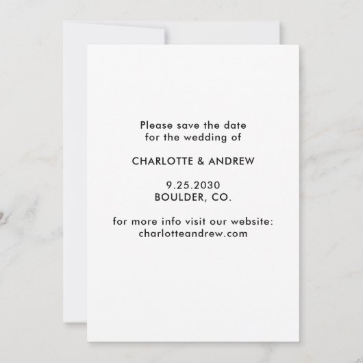 Aangepaste foto van Pet Dog Modern Script Weddensc Save The Date (Achterkant)