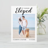 Aangepaste foto van Pet Dog Wedding Elopement Anno Save The Date (Staand voorkant)
