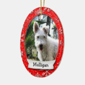 Aangepaste foto van Pet ・ Herdenkingsdatum (2 side Keramisch Ornament (Links)