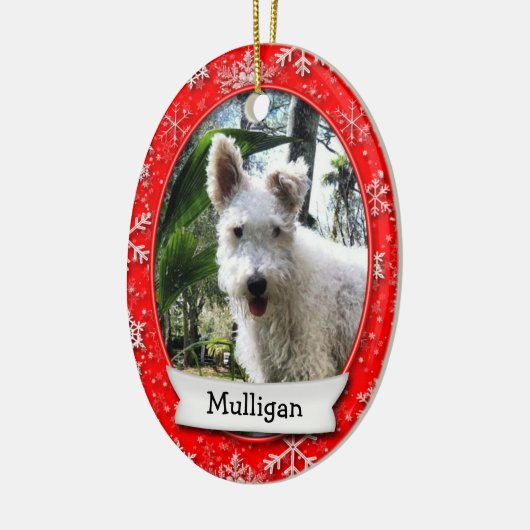 Aangepaste foto van Pet ・ Herdenkingsdatum (2 side Keramisch Ornament (Links)