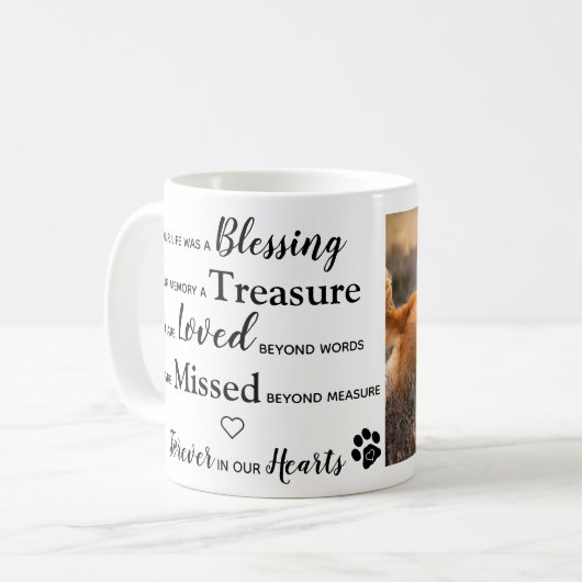 Aangepaste foto van Pet Loss Keepomwille Pet Memor Koffiemok (Voorkant links)