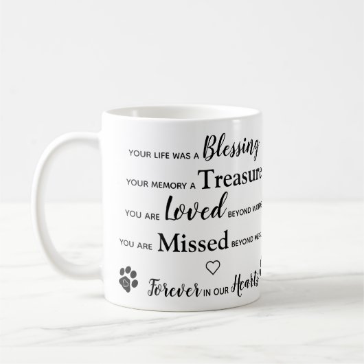 Aangepaste foto van Pet Loss Keepomwille Pet Memor Koffiemok (Links)