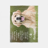 Aangepaste foto van Pet Memorial Pet Loss Gift Dog Fleece Deken (Voorkant)
