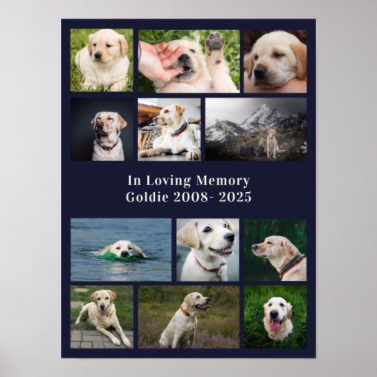 Aangepaste foto van Pet Memorial Pet Loss Gift Dog Poster (Voorkant)