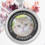 Aangepaste foto van Pet Memorial Pet Loss Keepomwi Zilver Vergulden Ketting<br><div class="desc">Eer je beste vriend met een aangepast ketting voor het gedenkteken van de foto. Dit unieke gedenkstokje is het perfecte cadeau voor jezelf, familie of vrienden om je dierbare te eren. Dit unieke ketting van het hondengedenkteken biedt een eenvoudig zwart-wit ontwerp met decoratief script. Citaat: "Als Liefde je had kunnen...</div>