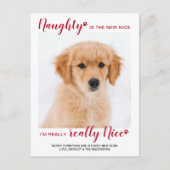 Aangepaste foto van Pet Naught Nice Funny Dog Kers Feestdagenkaart (Voorkant)