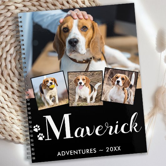 Aangepaste foto van Pet Puppy Dog Monogram Naam 5  Planner