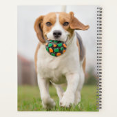 Aangepaste foto van Pet Puppy Dog Monogram Naam 5  Planner (Achterkant)