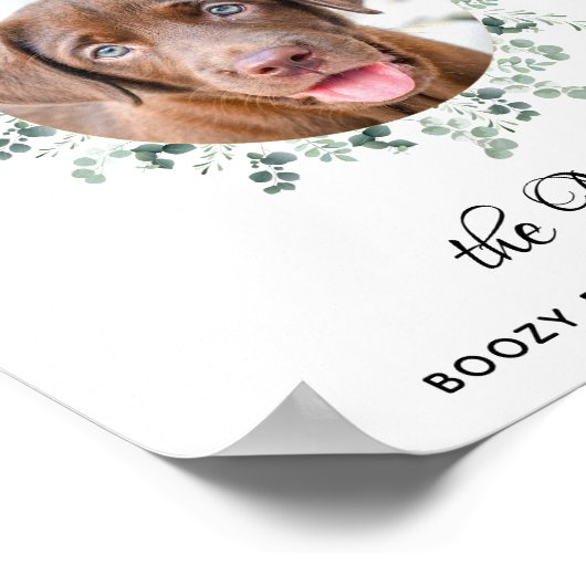 Aangepaste foto van Pet Wedding Dog Bar Drink Poster (Hoek)