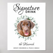 Aangepaste foto van Pet Wedding Dog Bar Drink Poster (Voorkant)