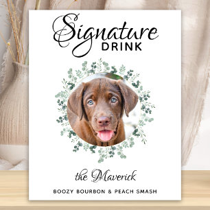 Aangepaste foto van Pet Wedding Dog Bar Drink Poster