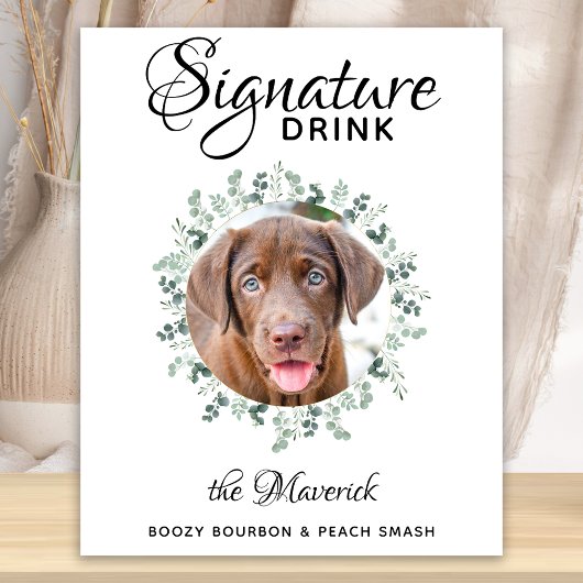 Aangepaste foto van Pet Wedding Dog Bar Drink Poster