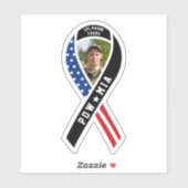 Aangepaste foto van POW/MIA Militaire zwarte lintv Sticker (Vel)