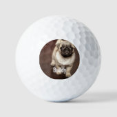 Aangepaste foto van Pug Dog en uw Pug Dog Naam Golfballen (Voorkant)