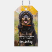Aangepaste foto van Puppy Dog Birthday Party Pet Cadeaulabel (Voorkant)