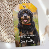 Aangepaste foto van Puppy Dog Birthday Party Pet Cadeaulabel